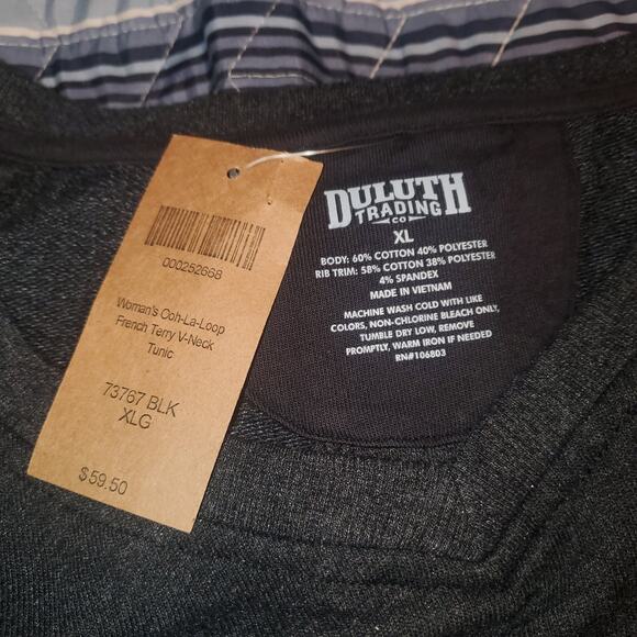 NEW Duluth Trading Woman's  XL Black Ooh-La-Loop French Terry Pullover Tunic - Picture 4 of 6